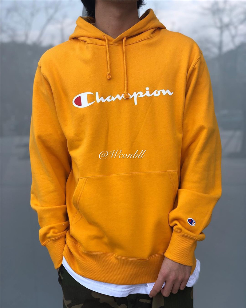 现货新款championbasic日版草写印花logo套头连帽卫衣