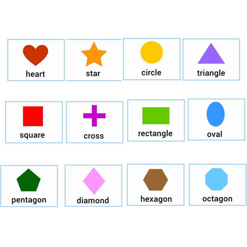 shape形状英文单词彩图大卡卡片儿童英语启蒙早教闪卡
