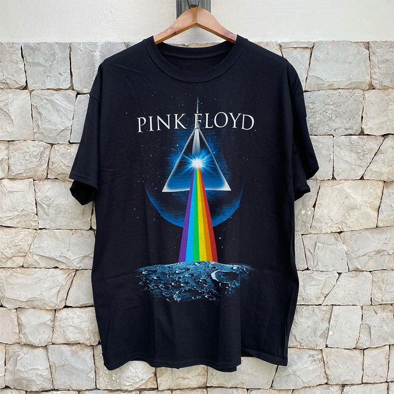 pinkfloyd平克弗洛伊德vintage摇滚乐队欧美短袖月球表面t恤