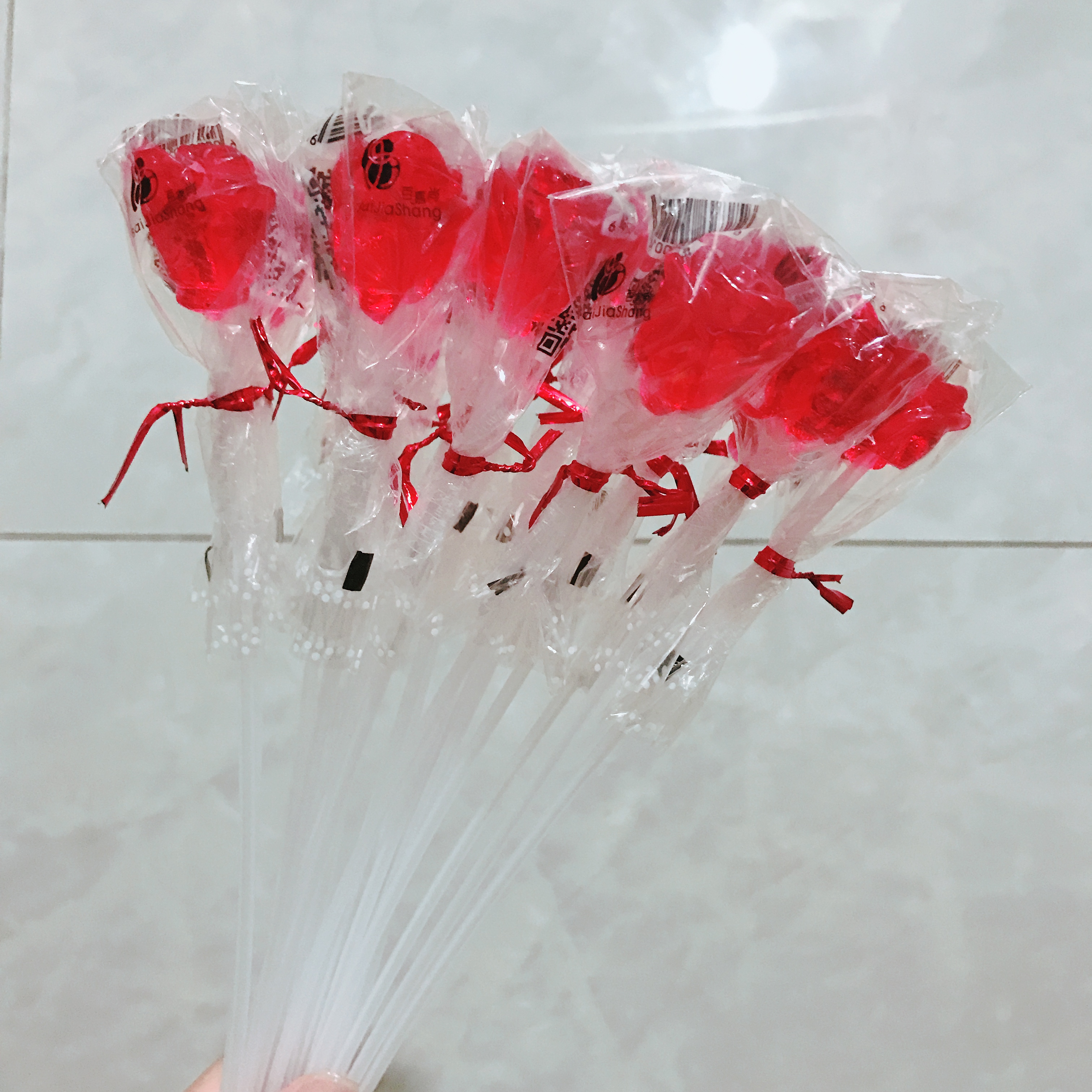 百嘉嘉尚长杆大红红玫瑰棒棒糖创意糖果儿童礼物传统糖果