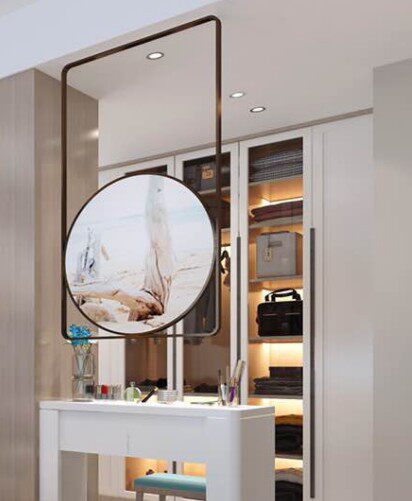 镜子北欧创意吊镜吊顶浴室子民酒店圆形卫生间浴室镜