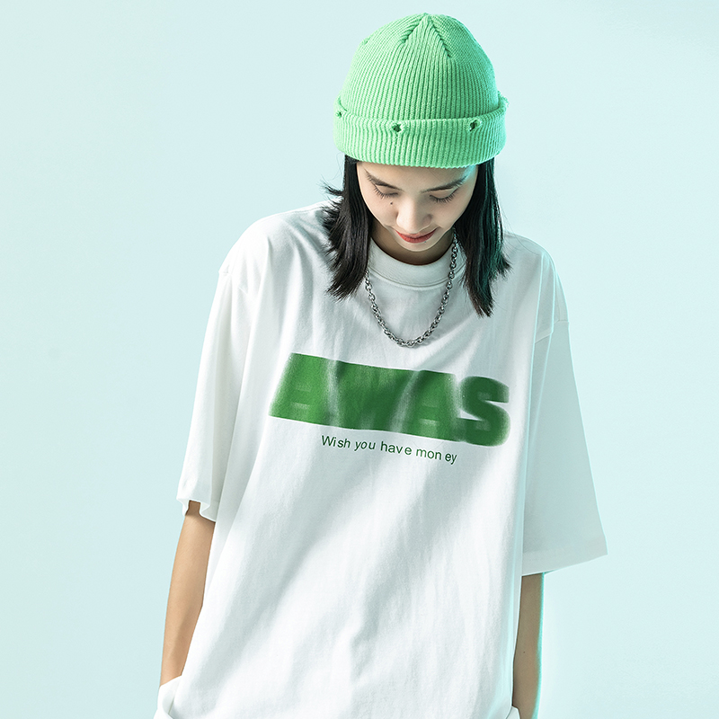 ANEWAMASS国潮牌夏季新款幻影logo印花短袖情侣嘻哈休闲宽松T恤潮