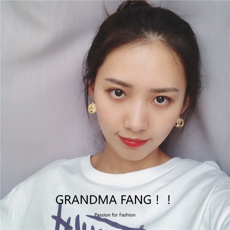 方奶奶女皇精致小巧耳环耳钉头像人脸硬币金币耳钉