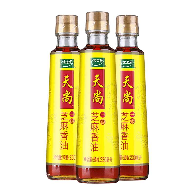 芝麻油1组3瓶全国包邮太太乐天尚230ml压榨凉拌香油