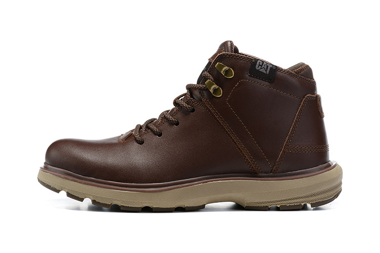 cat卡特男鞋高帮马丁皮靴头层牛皮户外休闲运动高帮鞋