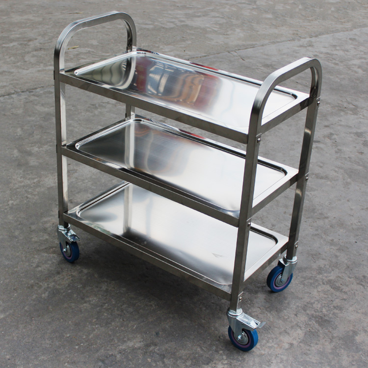 餐车不锈钢手推车无磁三层移动手推二层餐车