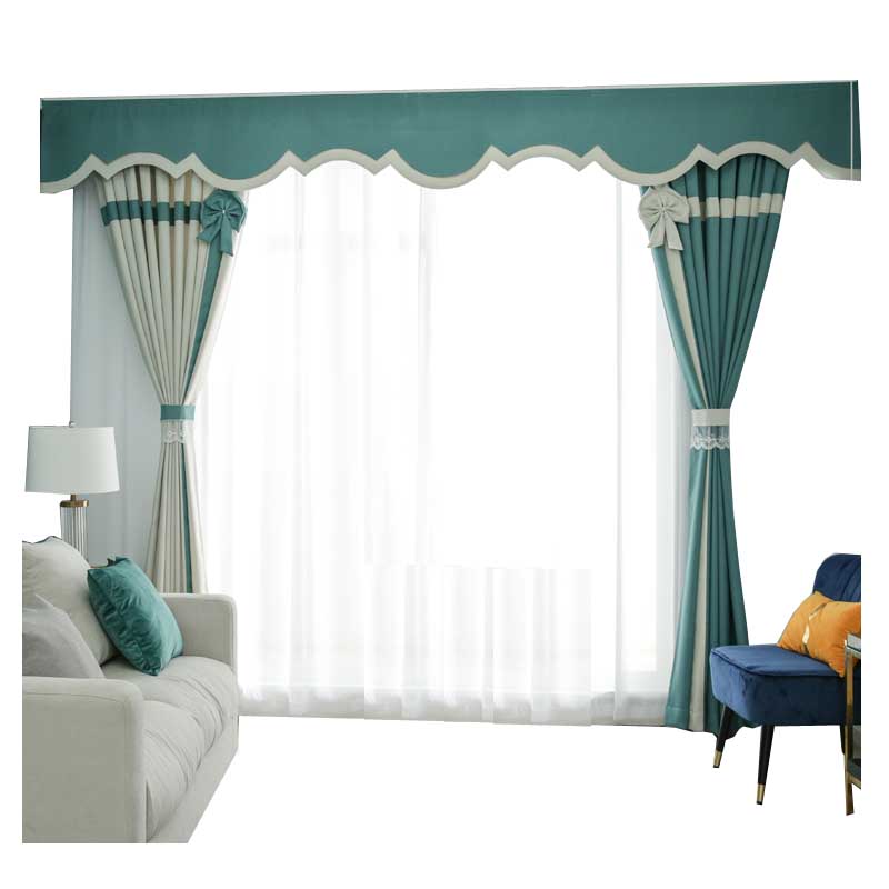 窗帘头幔帘头窗幔头成品自粘魔术贴卧室装饰免打孔窗蔓子北欧款式