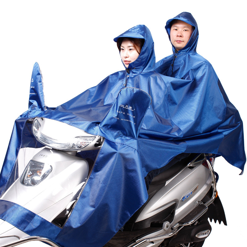 天堂双人雨衣电瓶车摩托车男女电动车加大加厚防水成人骑行雨披