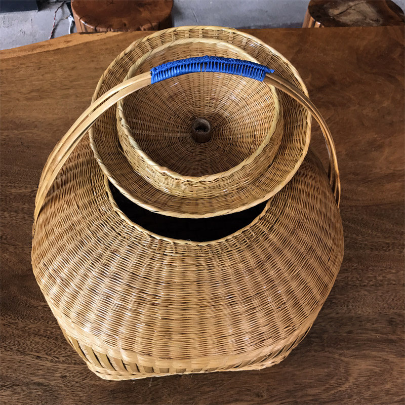 云南傣族手工竹编复古竹筐挂萝竹箩储物收纳竹编
