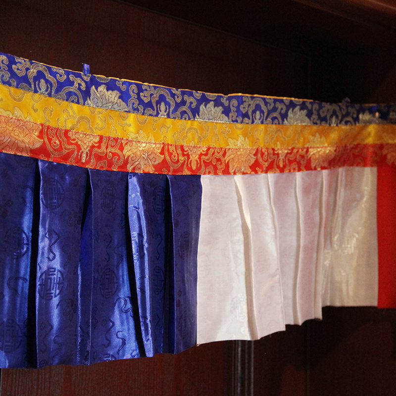 藏式帷幔密宗佛堂布置五色围幔藏传寺庙装饰用品门帘