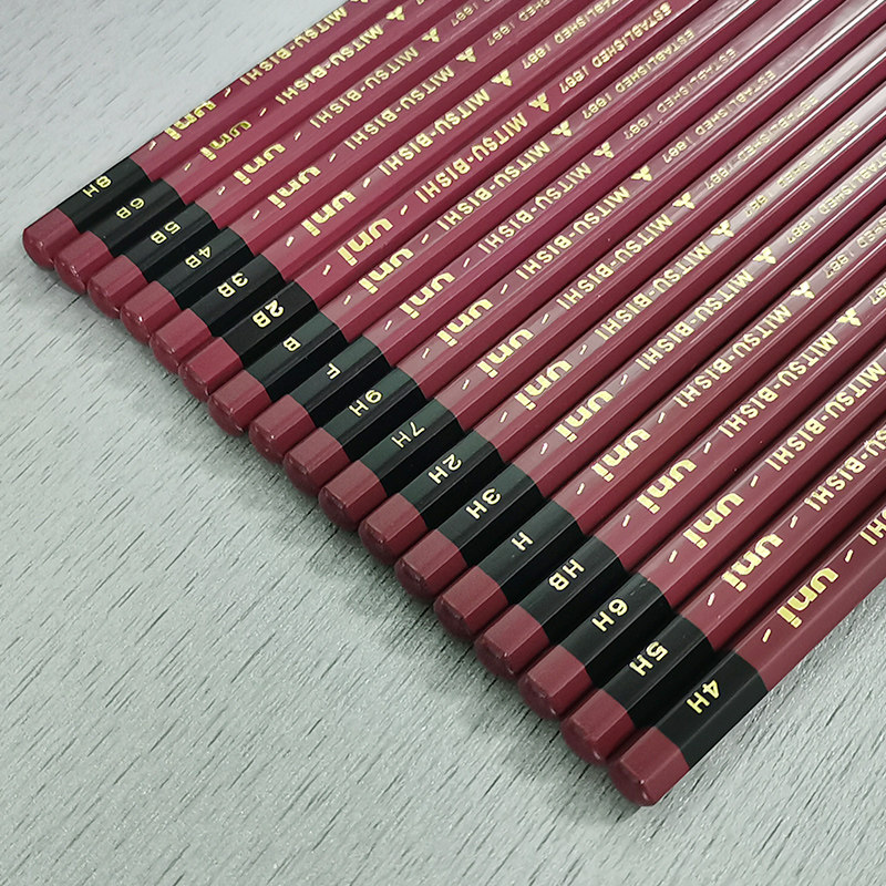 硬度铅笔日本原装进口uni三菱1887测试专用木杆铅笔
