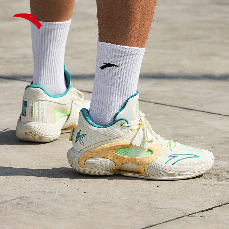 安踏水花5代篮球鞋 男鞋低帮夏季外场实战耐磨防滑氮科技kt球鞋男