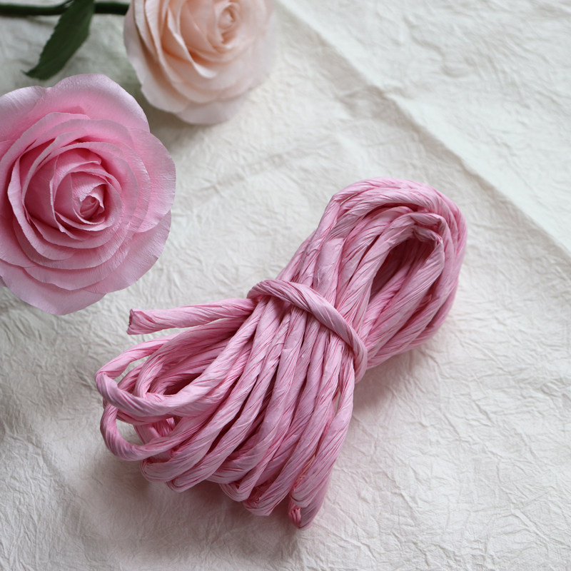 花心思 纸艺花手工diy玫瑰康乃馨材料纸绳礼物制作作业 纸藤5米