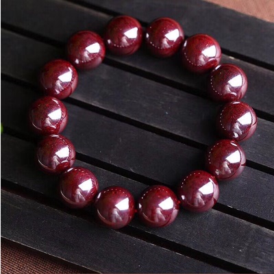 天然老矿上等原矿朱砂高含量含量紫金砂单圈男女情侣圆珠手串饰品手链