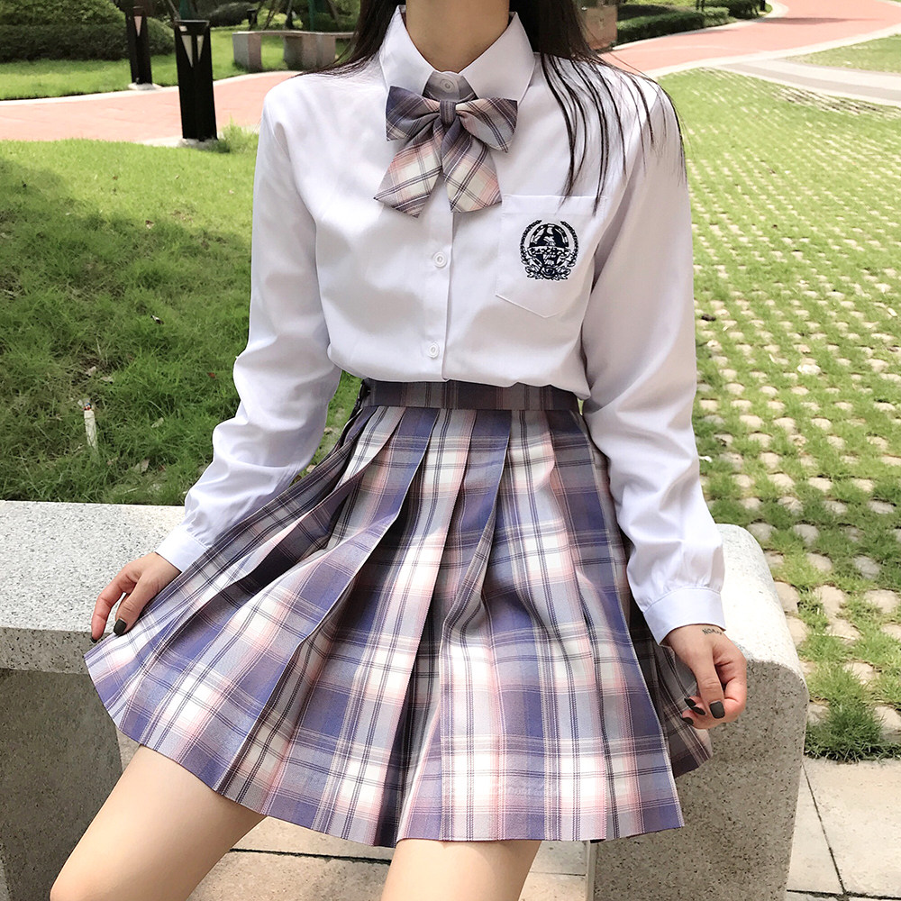 芋泥蛋糕jk制服正版百搭套装高腰格子半身半身裙
