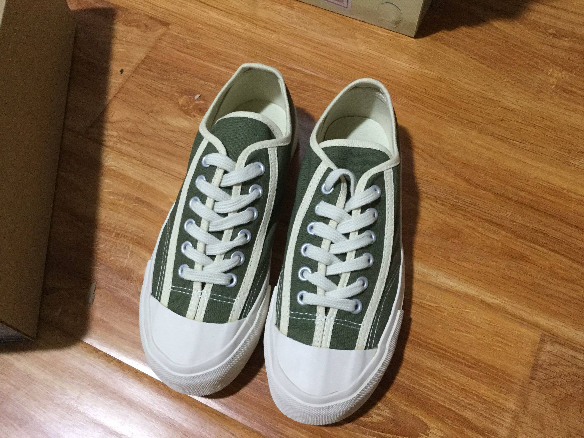 moon款star久留米硫化鞋vintage阿美咔叽鞋豆沙绿低帮男女帆布鞋