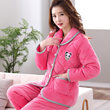 Pajamas Women's Winter Three-layer Thickened Cashmere Clip Cotton Coral Cashmere Can Wear Warm Autumn And Winter Home Suit Pajamas Women's Winter Three-layer Thickened Cashmere Clip Cotton Coral Cashmere Can Wear Warm Autumn And Winter Home Suit