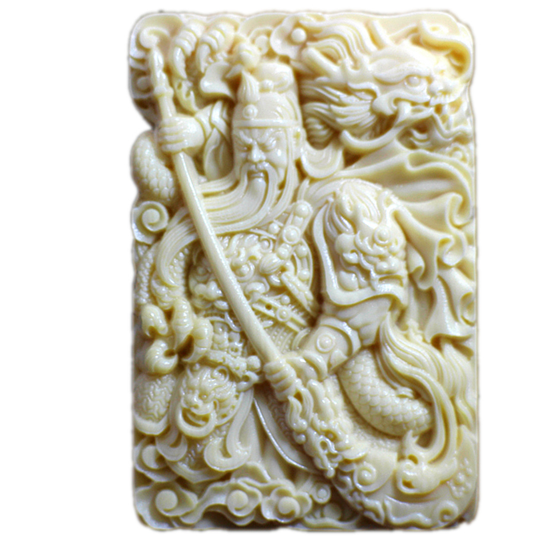 猛犸象牙关公关二爷武财神吊坠手把男女个性定制项链项坠