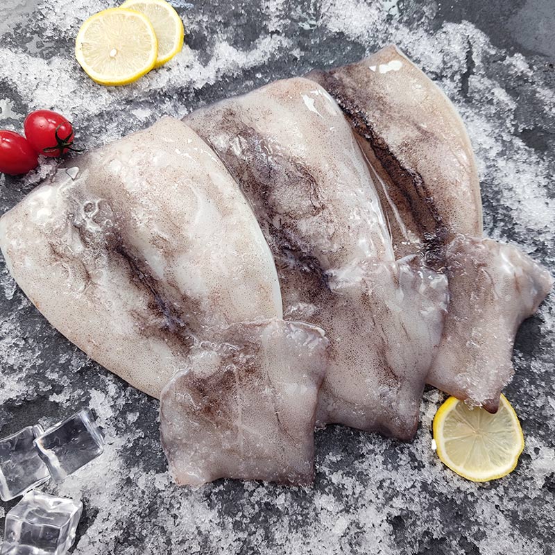 鱿鱼新鲜冷冻鱼片整箱35斤整片身单冻大铁板冷冻鱿鱼