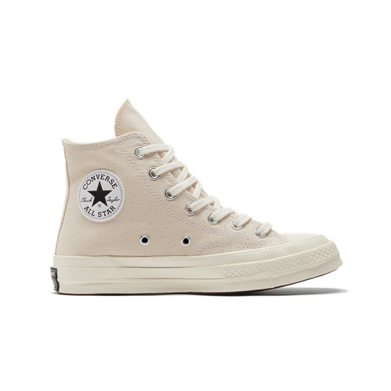 13折距离结束:高帮板鞋奶白三星布鞋