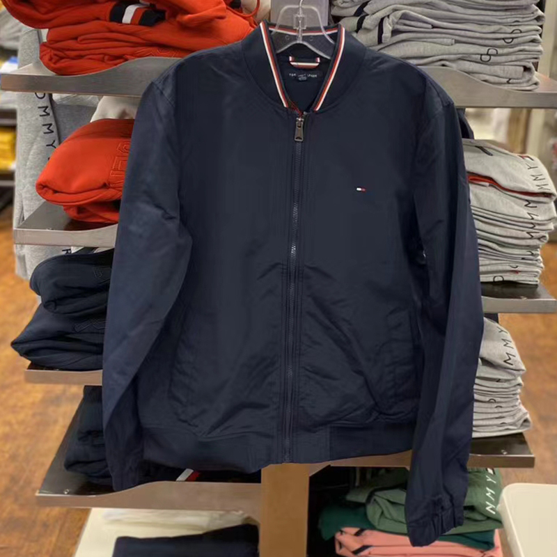 正品代购TOMMY HILFIGER汤米男棒球立领休闲商务防水抗风外套夹克