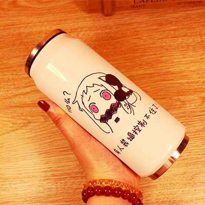 动漫保温杯周边男女搞笑表情水壶易拉罐水杯杯子保温杯