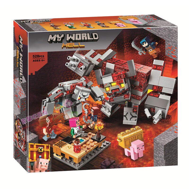 乐高21163我的世界地下红石之战怪兽傀儡人仔塑料积木