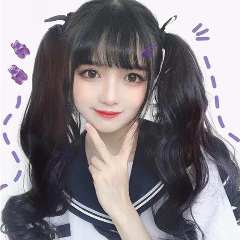 马尾假发jk日系绑带式双隐形无痕刘海片