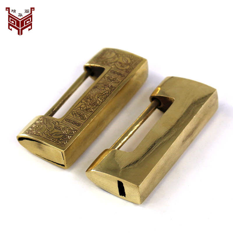 仿古中式大门门锁复古横开插销柜门古董装饰挂锁