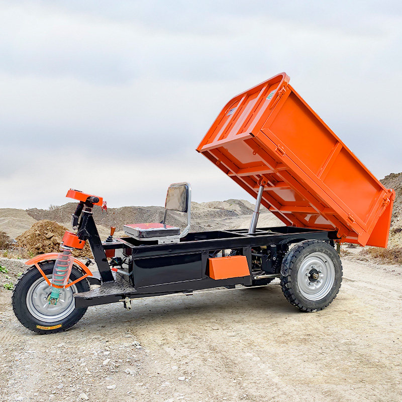 建筑工程运输车电动三轮车工地拉灰车柴油载重王自卸爬坡翻斗车 - 痕