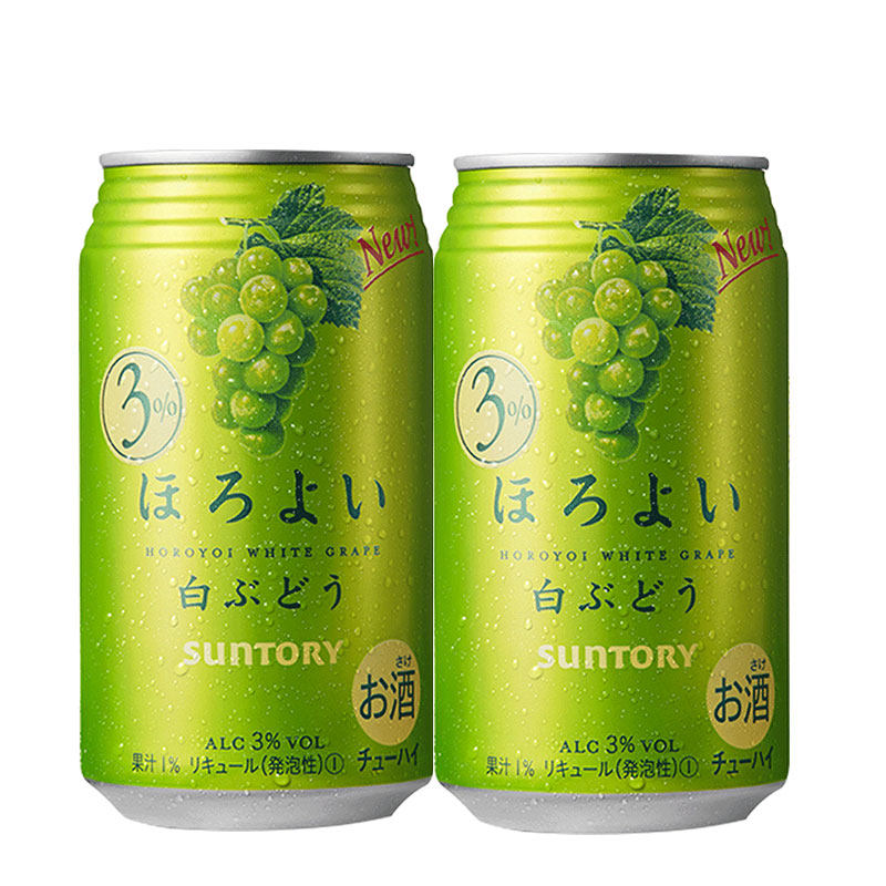 日本进口horoyoi和乐怡网红预调鸡尾酒350ml2白葡萄味微醺配制酒