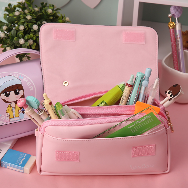 包邮中小学生笔袋女童韩国新款可爱笔袋女生文具盒笔袋手提铅笔袋