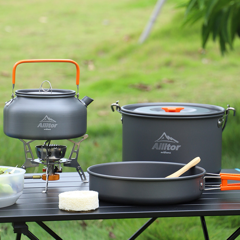 户外锅具便携野营卡式炉吊锅野餐野炊套锅