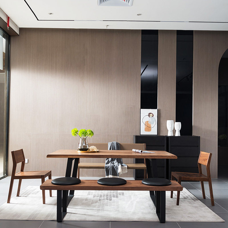 餐桌北欧锐驰挪亚家具胡桃木实木家用小户户型实木餐桌