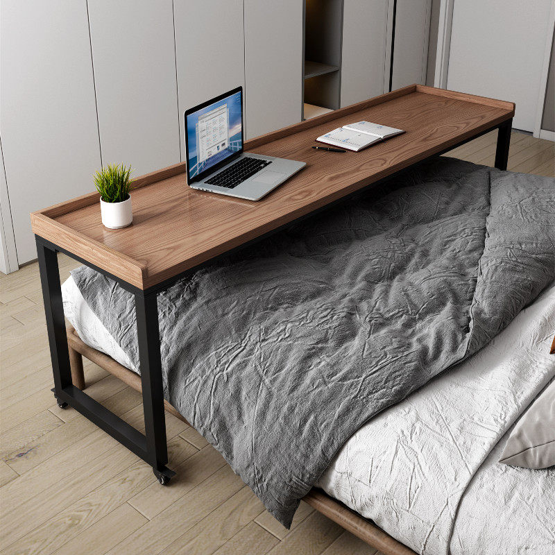 白蜡木可可移动跨床桌床上书桌实木电脑桌家用长条书桌