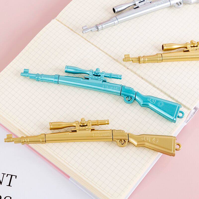 日韩创意吃鸡98k狙击造型中性笔枪械武器黑色中性笔