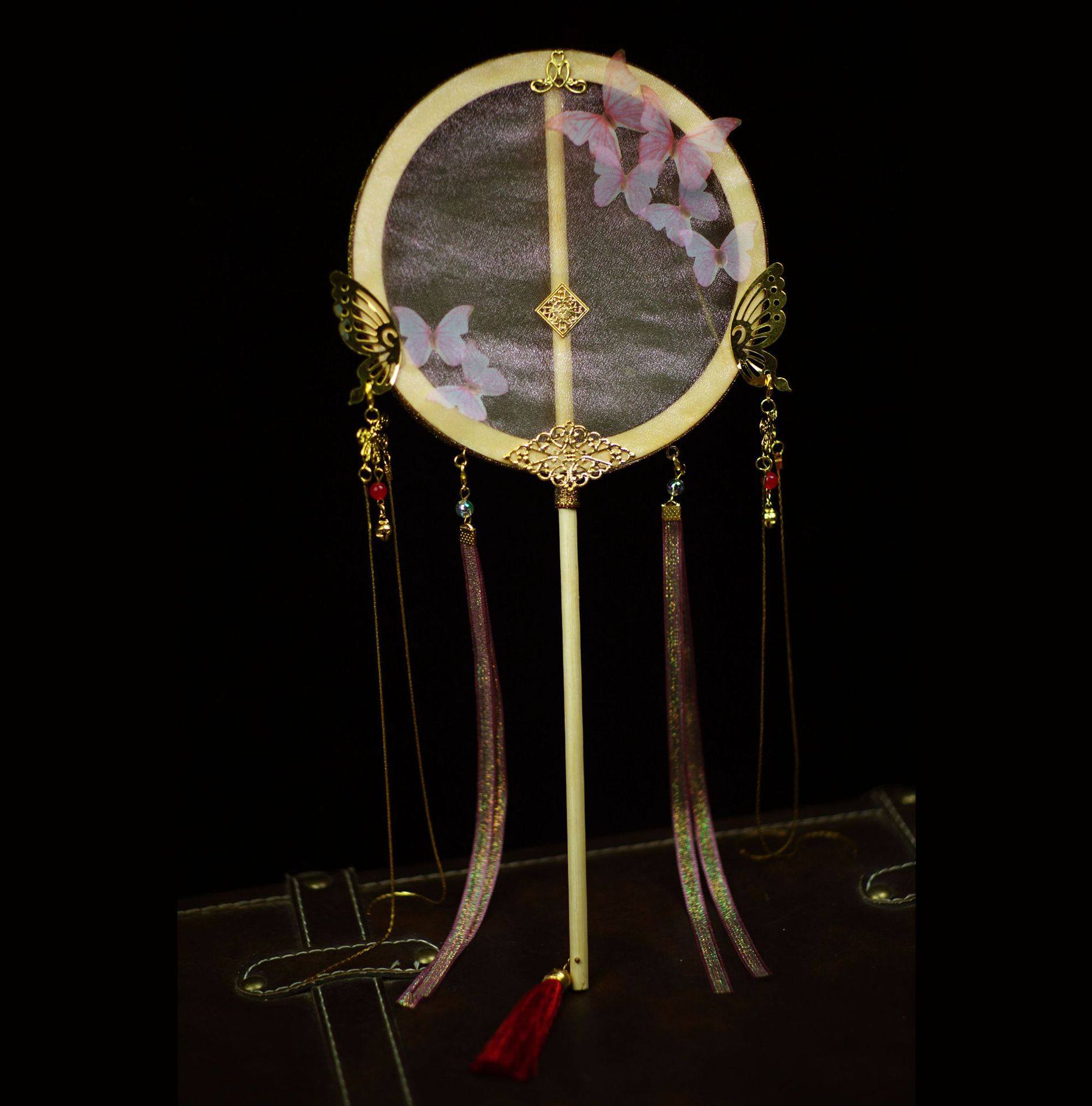 团扇道具拍摄舞蹈国风风中宫廷书签宫扇仙唐发饰