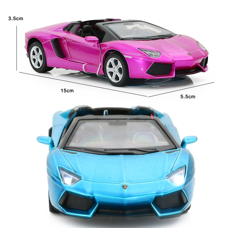 合金车模型玩具兰博132仿真基尼小汽车跑车声光回力男孩玩具礼物