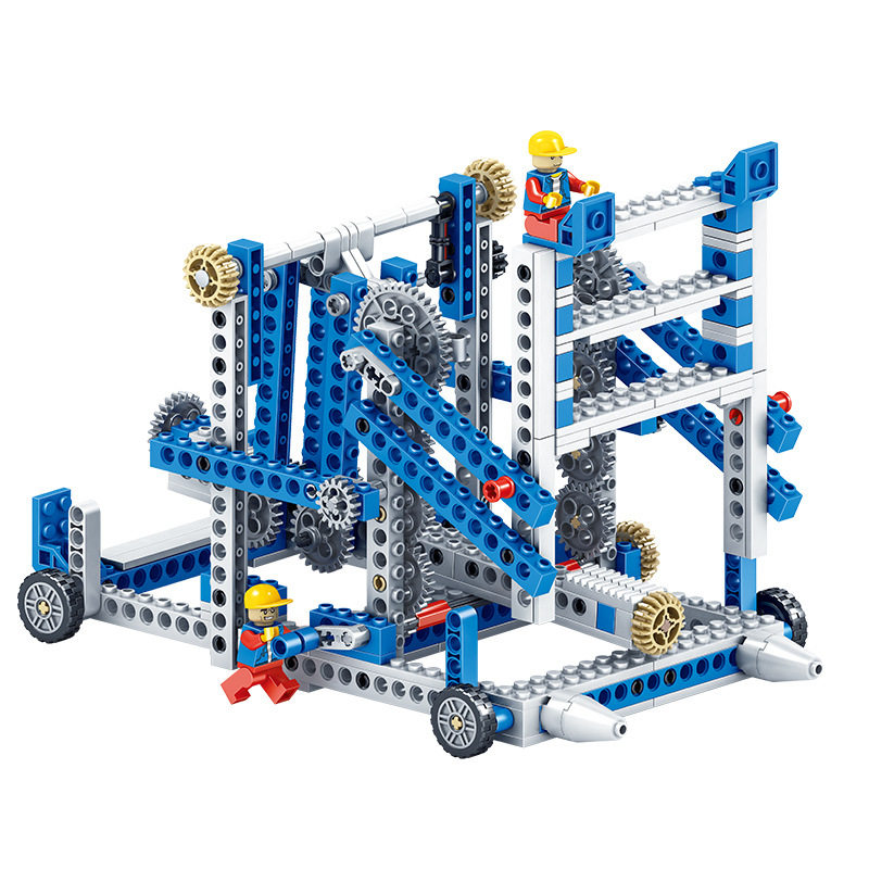 开智科教齿轮积木木可转动拼装儿童早教工程机械建构