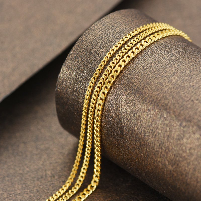 黄金项链9999足金经典时尚马鞭个性扁链女款颈饰