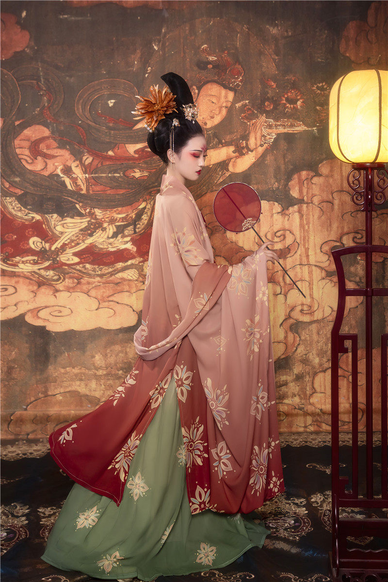 套装诃子青云唐制汉服女唐风印花大袖衫披夏季汉服