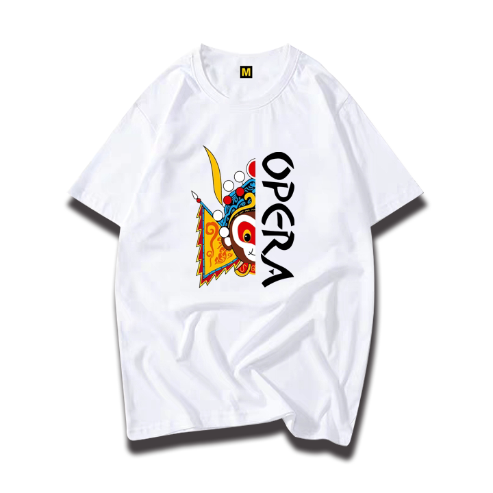 中国国风国潮京剧脸谱短袖复古简约国粹戏曲半袖t恤