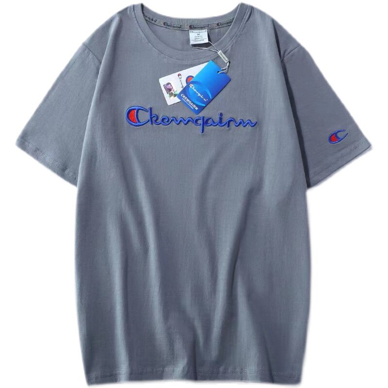 刺绣纯棉冠军短袖男女宽松松日休闲名牌半袖t恤