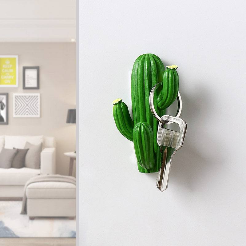 优思居 创意免打孔挂钩 壁挂式仙人掌造型承重强力粘胶无痕粘钩