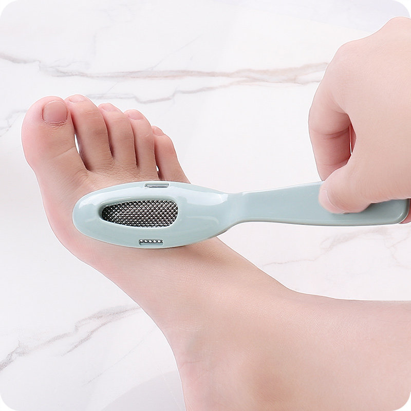 优思居 不锈钢双头搓脚板 去皮老茧磨脚石修脚器锉角质工具磨脚器