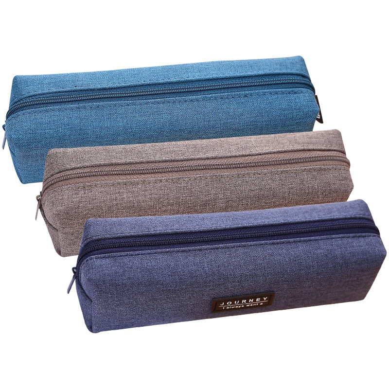 文具盒帆布文具得力可爱笔盒布袋高中生小学生男女笔袋