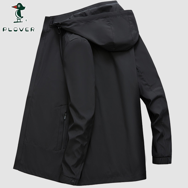 PLOVER男士夹克春秋季新款商务休闲连帽男装青年外套风衣褂子男装