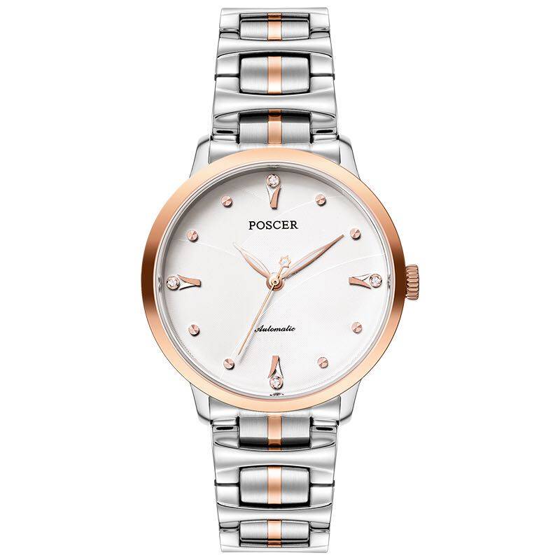 新款专柜poscer宝时捷手表机械女表背透潮流防水真皮带保时捷6162