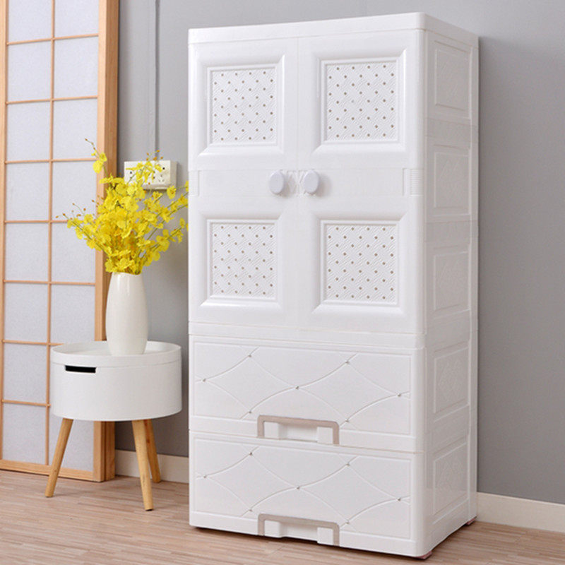 也雅儿童衣柜收纳柜宝宝衣橱卡通储物柜子塑料加厚婴儿简易抽屉式