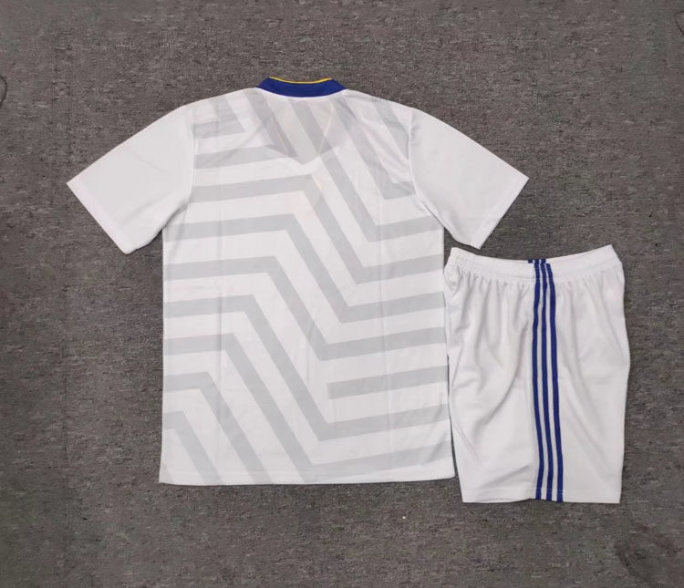 博卡青年白色复古球衣2223短袖足球服男套装足球服